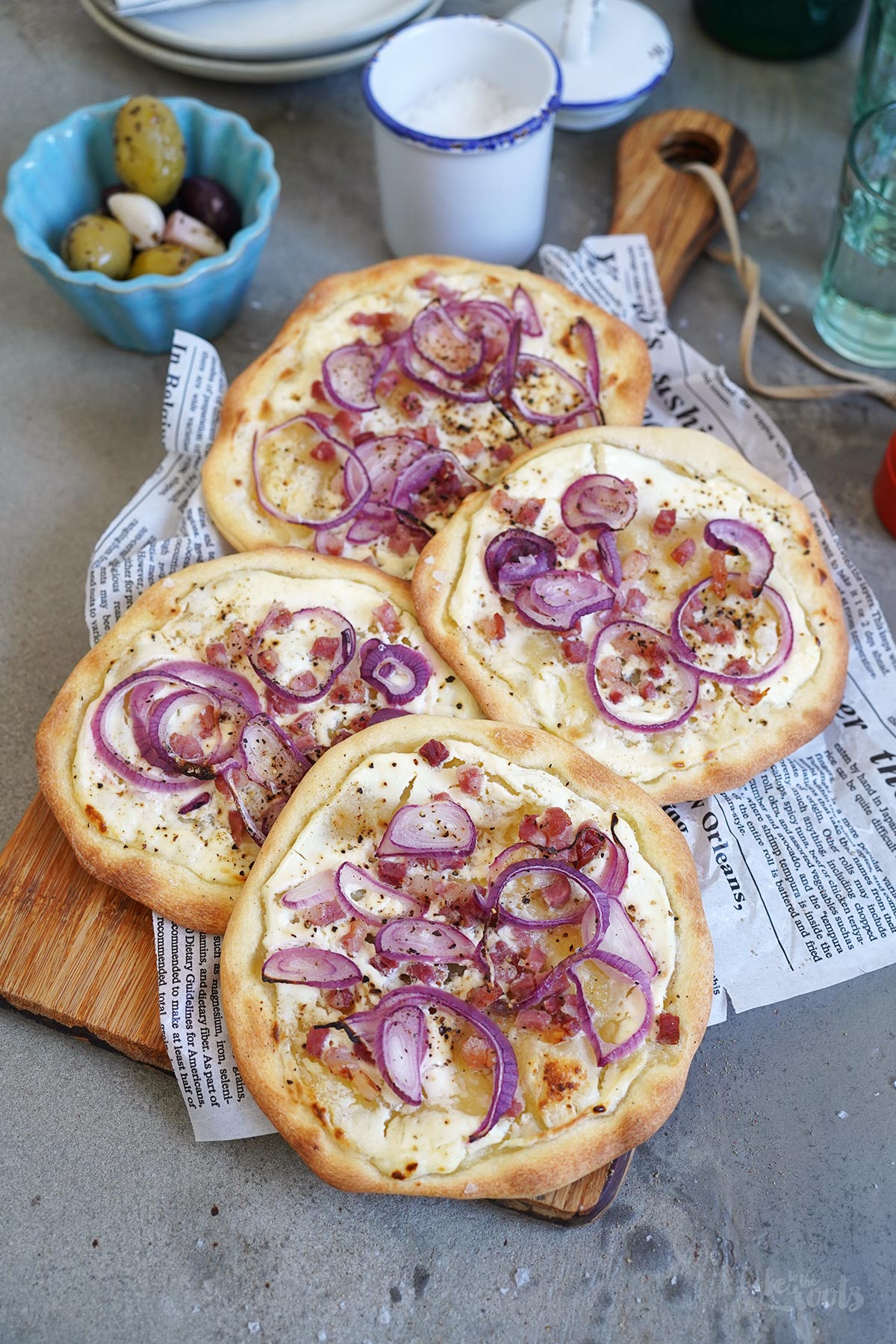 Alsatian tarte flambée aka. Alsace Tartes Flambées | Bake to the roots