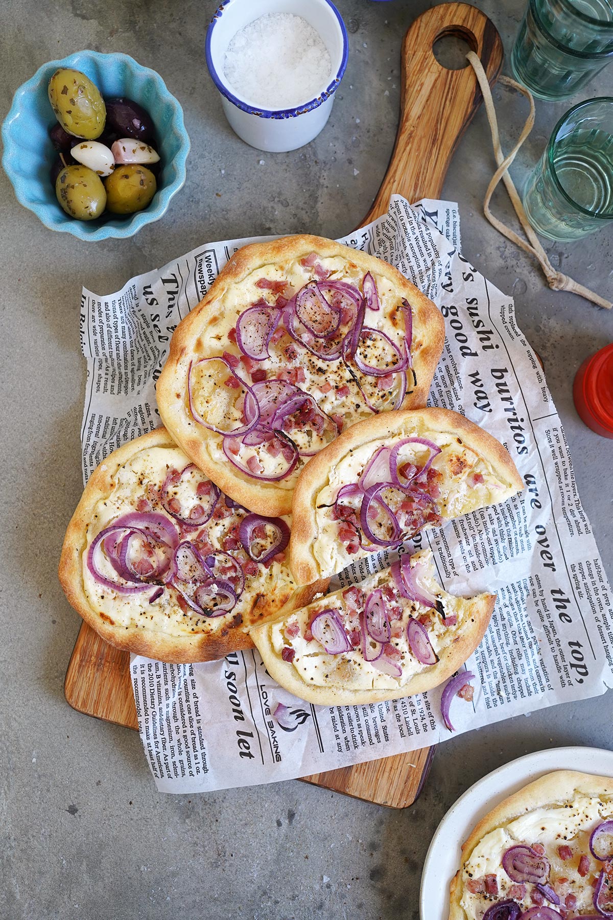 Alsatian tarte flambée aka. Alsace Tartes Flambées | Bake to the roots