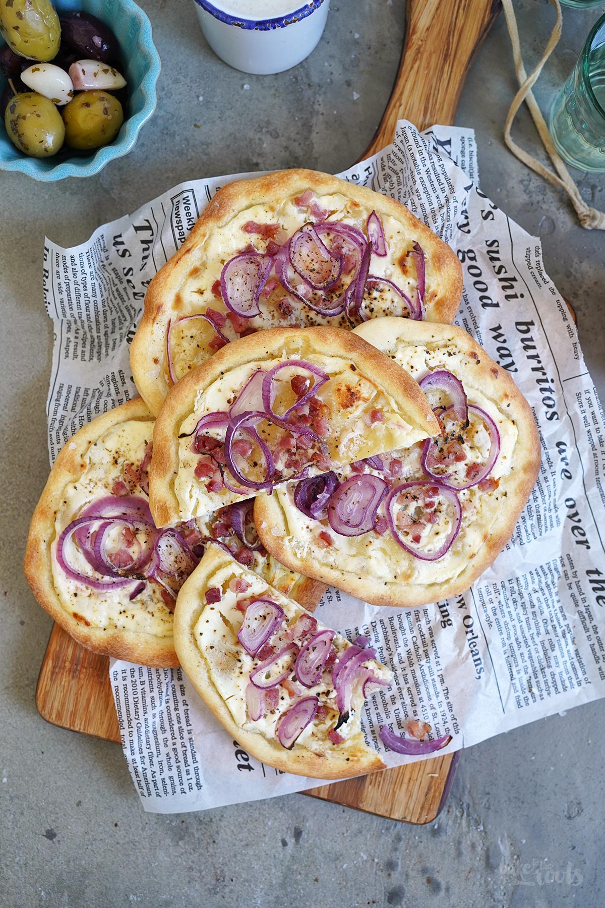 Alsatian tarte flambée aka. Alsace Tartes Flambées | Bake to the roots