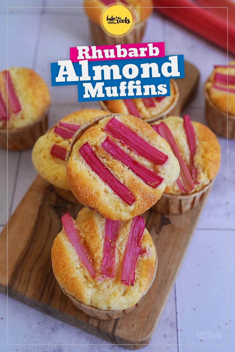 Easy Rhubarb Almond Muffins | Bake to the roots