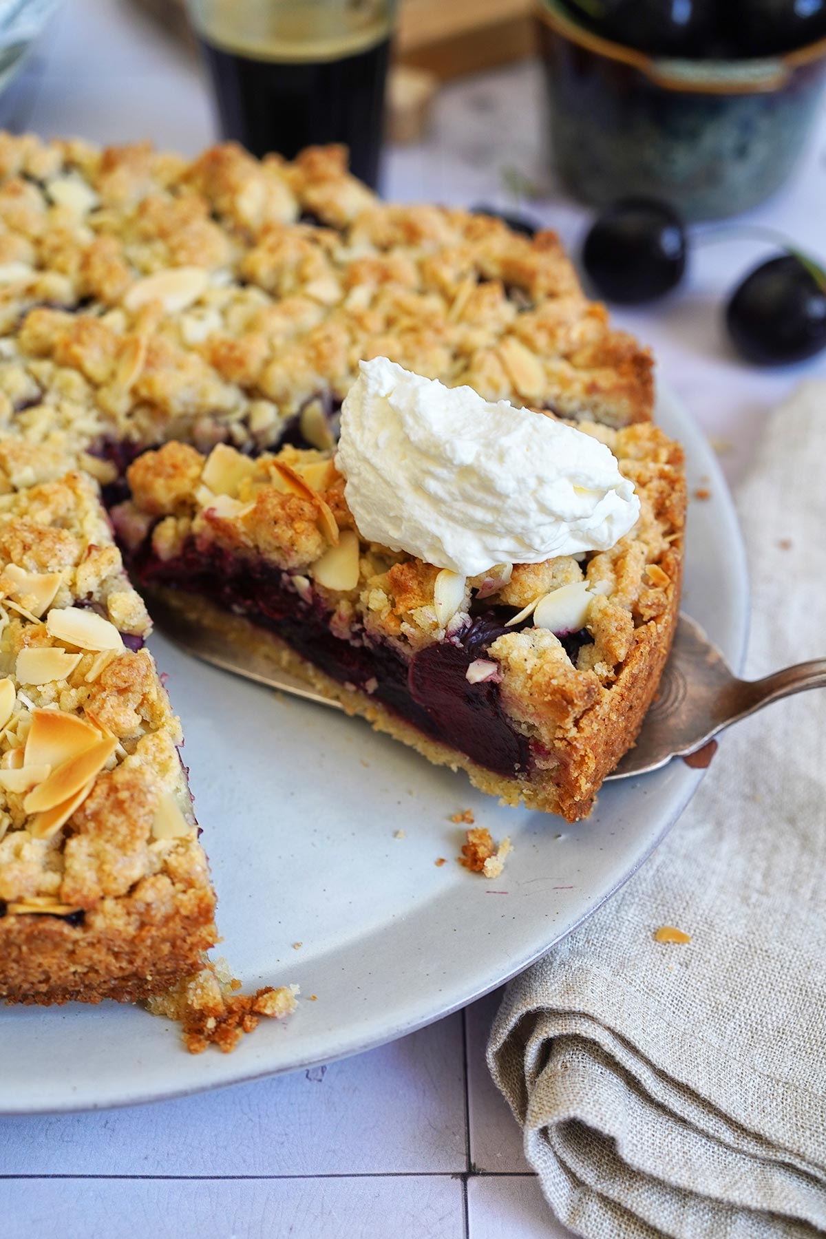 Cherry Almond Streusel Cake | Bake to the roots