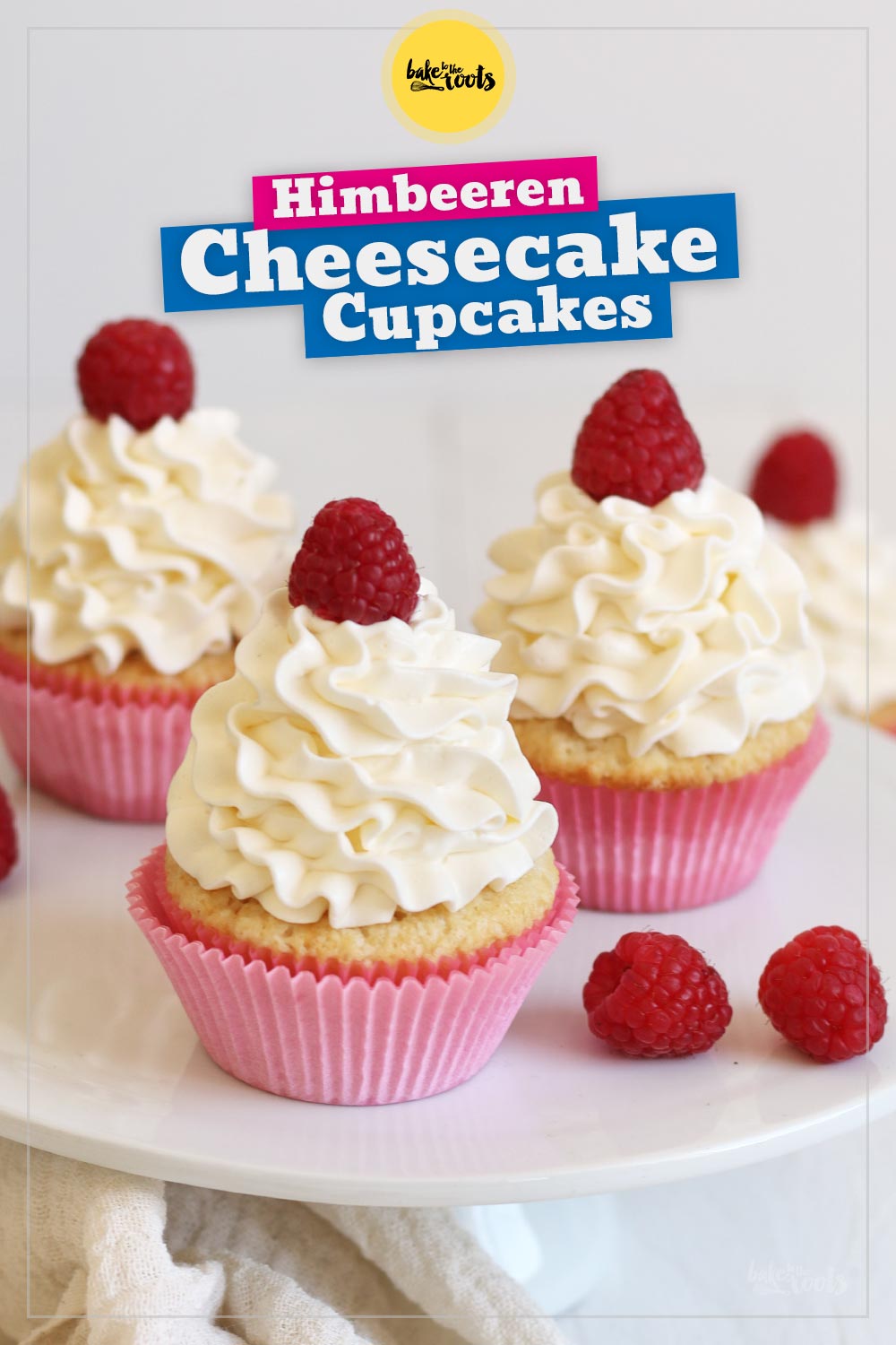 Himbeeren Cheesecake Cupcakes mit Weißer Schokolade