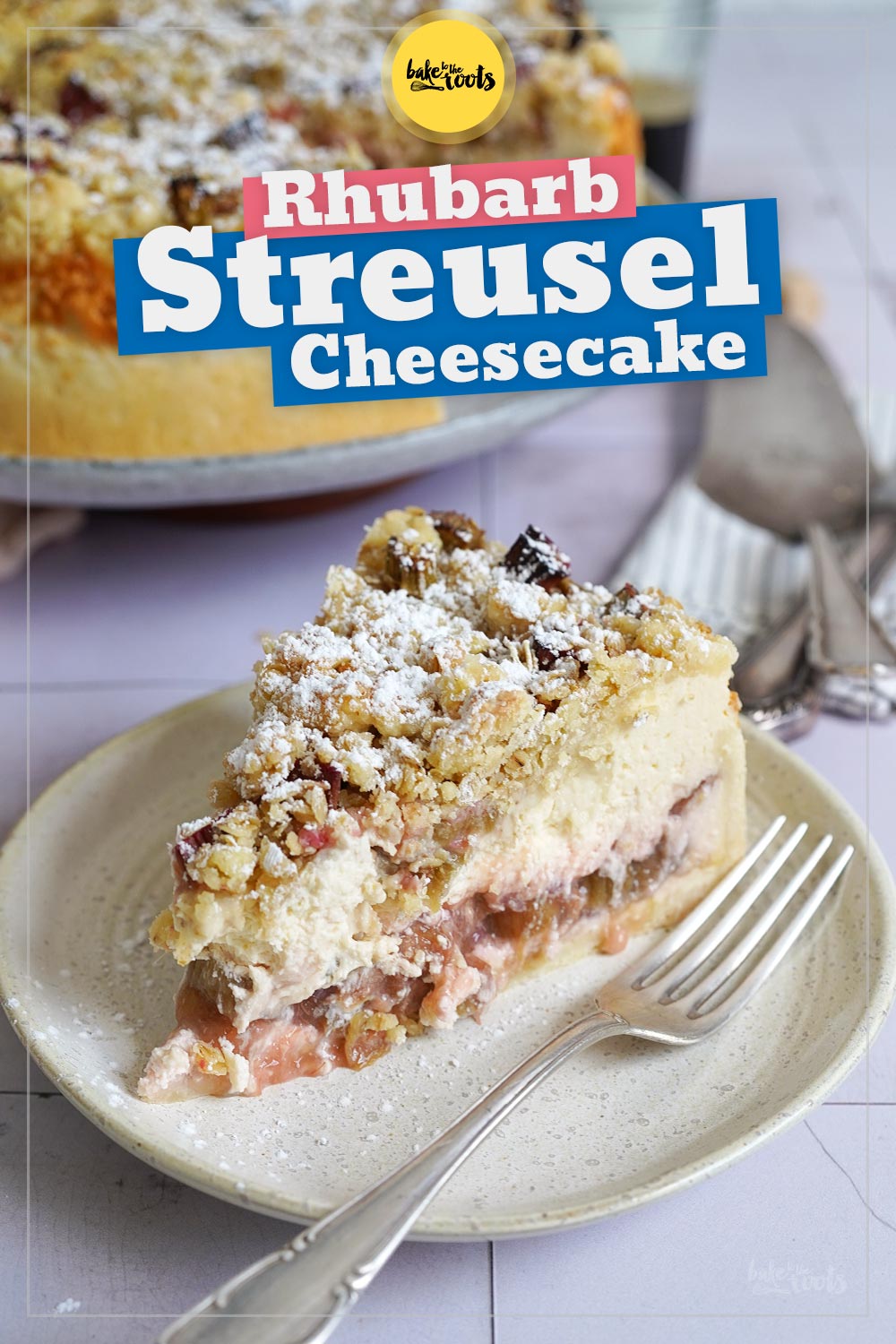 Easy Rhubarb Streusel Cheesecake | Bake to the roots
