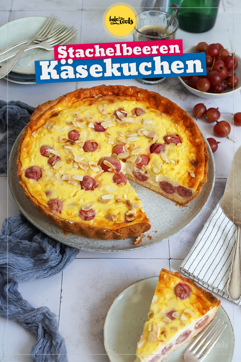 Rustikaler Stachelbeeren Käsekuchen | Bake to the roots
