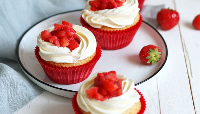 Strawberry Shortcake Cupcakes | Bake to the roots