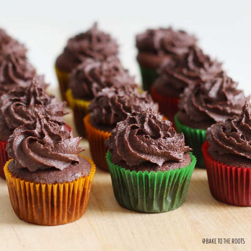 Mini Fudgy Chocolate Cupcakes | Bake to the roots