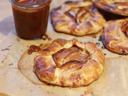Apple Galettes with Whiskey Salted Caramel Sauce | Bake to the roots