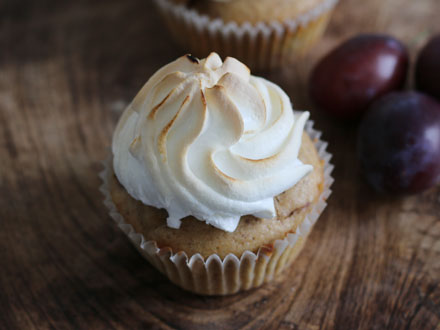 Damson Plum Muffins with Meringue Topping | Bake to the roots