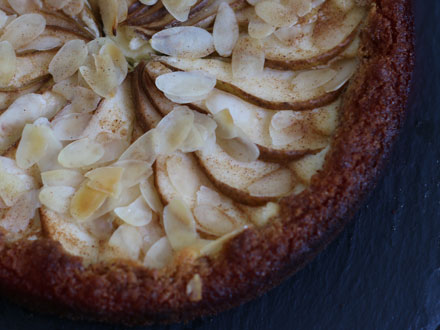 Pear Almond Cheesecake Tart | Bake to the roots