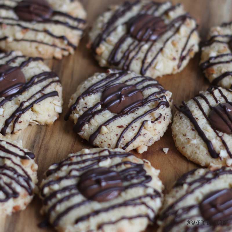 Hazelnut Nougat Thumbprint Cookies | Bake to the roots