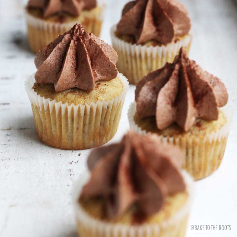 Mini Banana Cupcakes with Nutella Buttercream | Bake to the roots