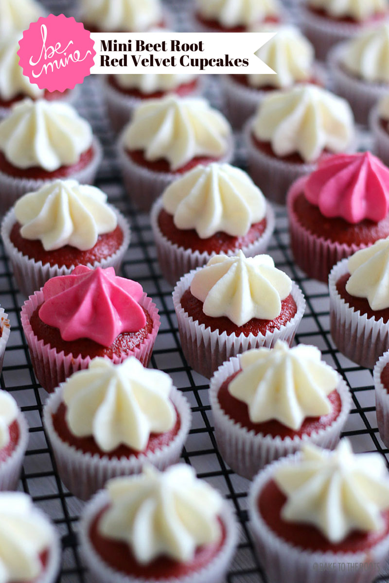 Valentine's Day Mini Beet Root Red Velvet Cupcakes