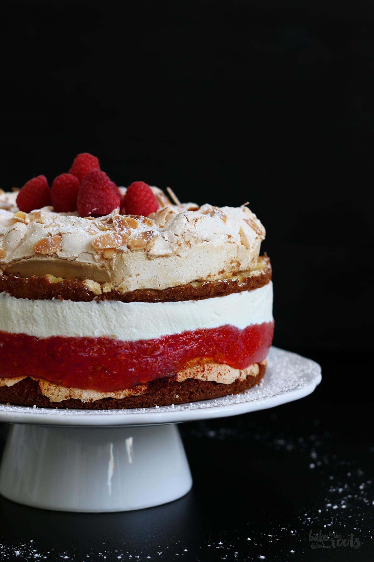 Rhubarb Raspberry Meringue Cake | Bake to the roots