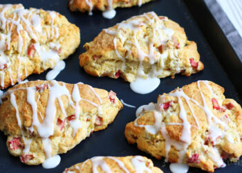 Rhubarb Vanilla Scones | Bake to the roots