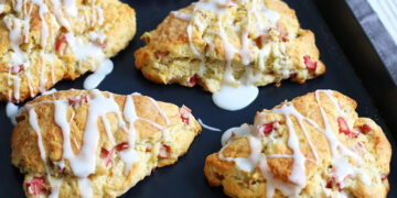 Rhubarb Vanilla Scones | Bake to the roots