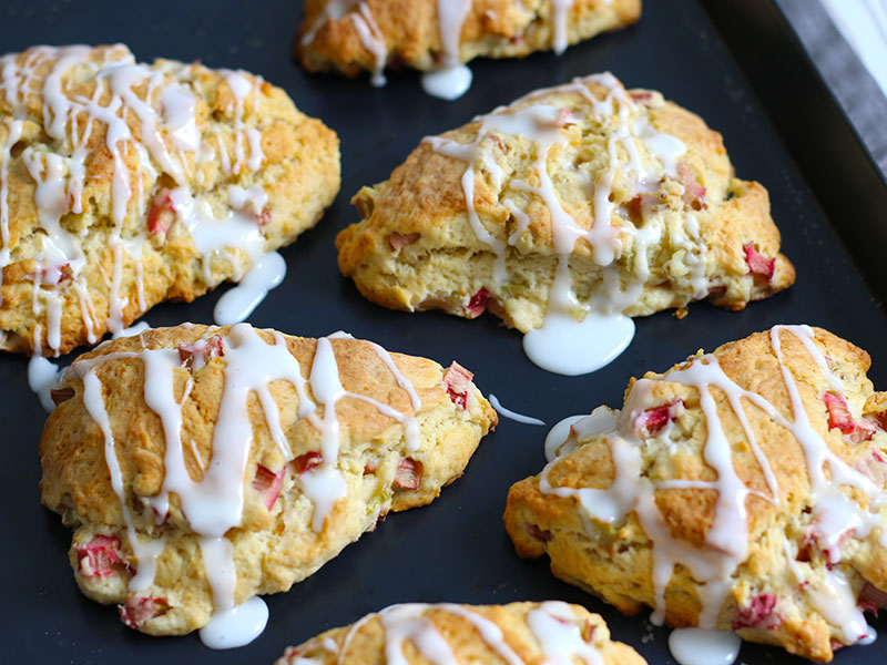 Rhubarb Vanilla Scones | Bake to the roots