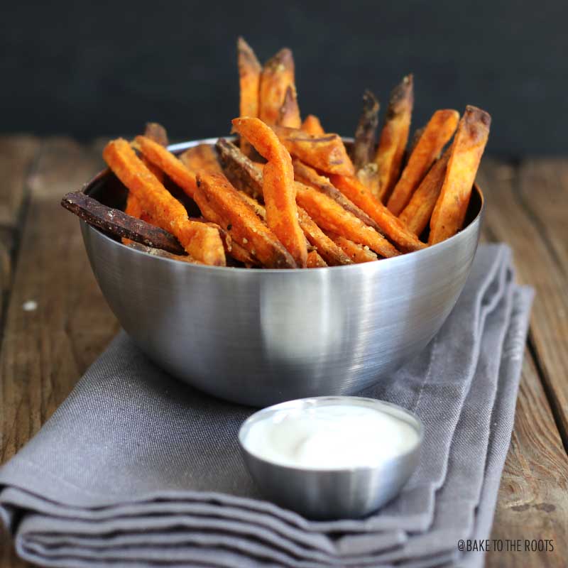 Sweet Potato Fries with Truffle Oil | Bake to the roots