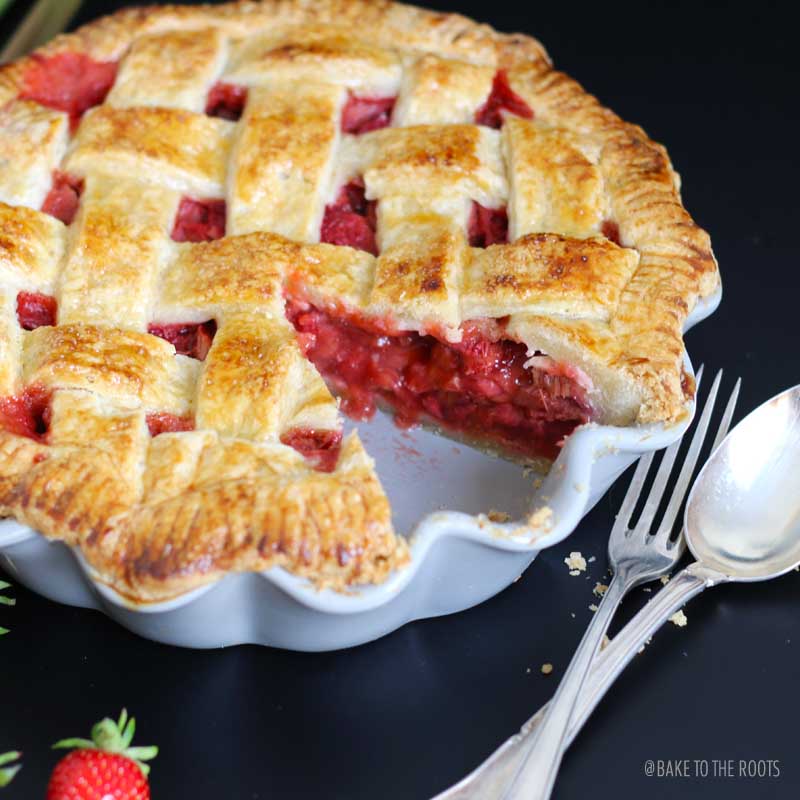 Strawberry Rhubarb Pie | Bake to the roots