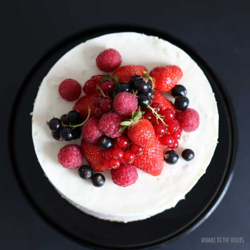 Orange Blossom Rice Pudding Cake with Fresh Berries | Bake to the roots