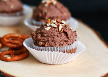 Pretzel Bottomed Banana Bread Cupcakes | Bake to the roots