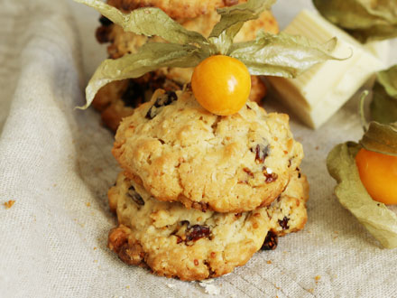 Oatmeal Physalis White Chocolate Cookies | Bake to the roots