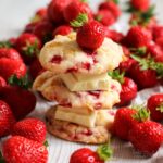 White Chocolate Cream Cheese Strawberry Cookies | Bake to the roots