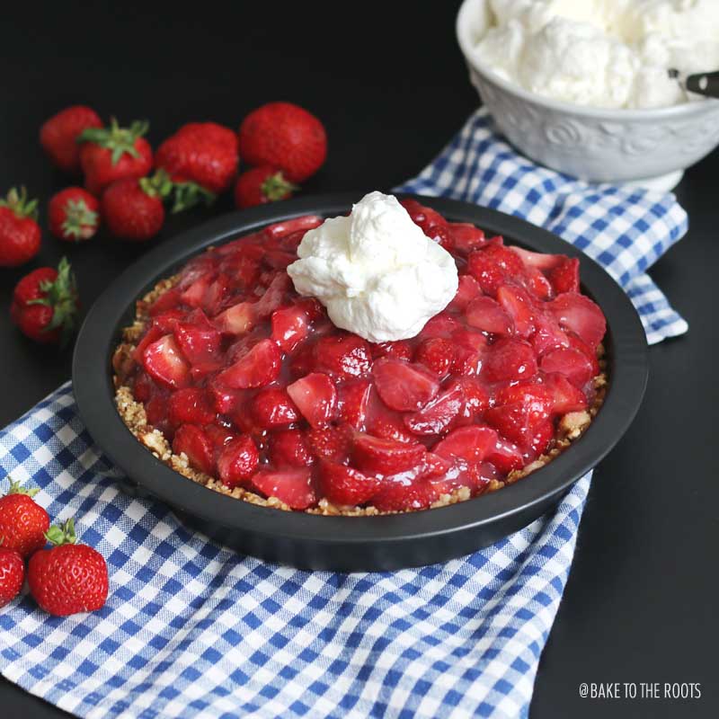 Strawberry Pie with Pretzel Crust | Bake to the roots