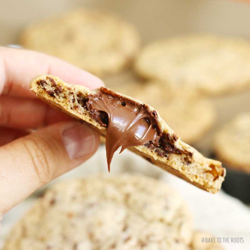 Nutella Stuffed Chocolate Cookies | Bake to the roots