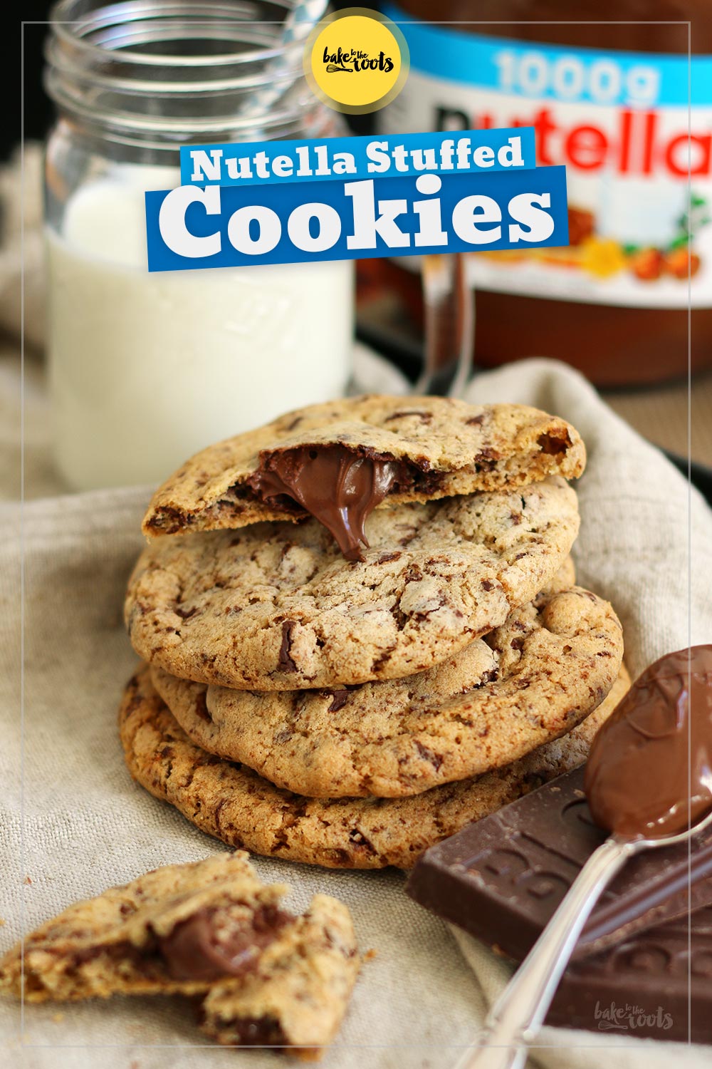 Nutella Stuffed Chocolate Cookies | Bake to the roots