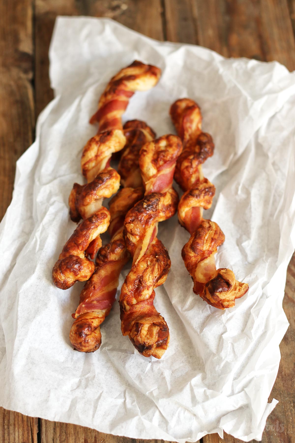 Cheesy Bacon Wrapped Puff Pastry Sticks | Bake to the roots