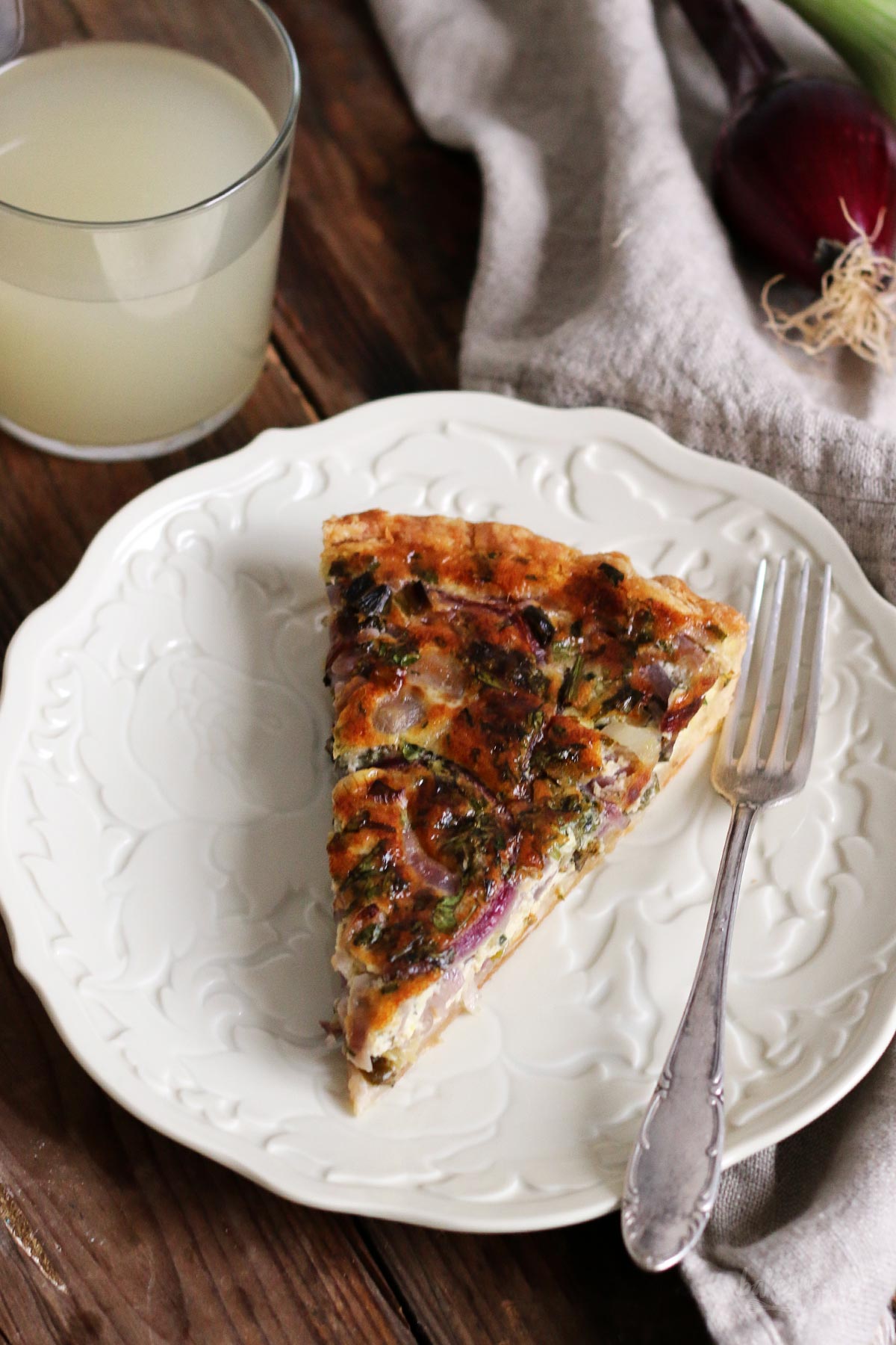 Herbs & Onion Quiche | Bake to the roots