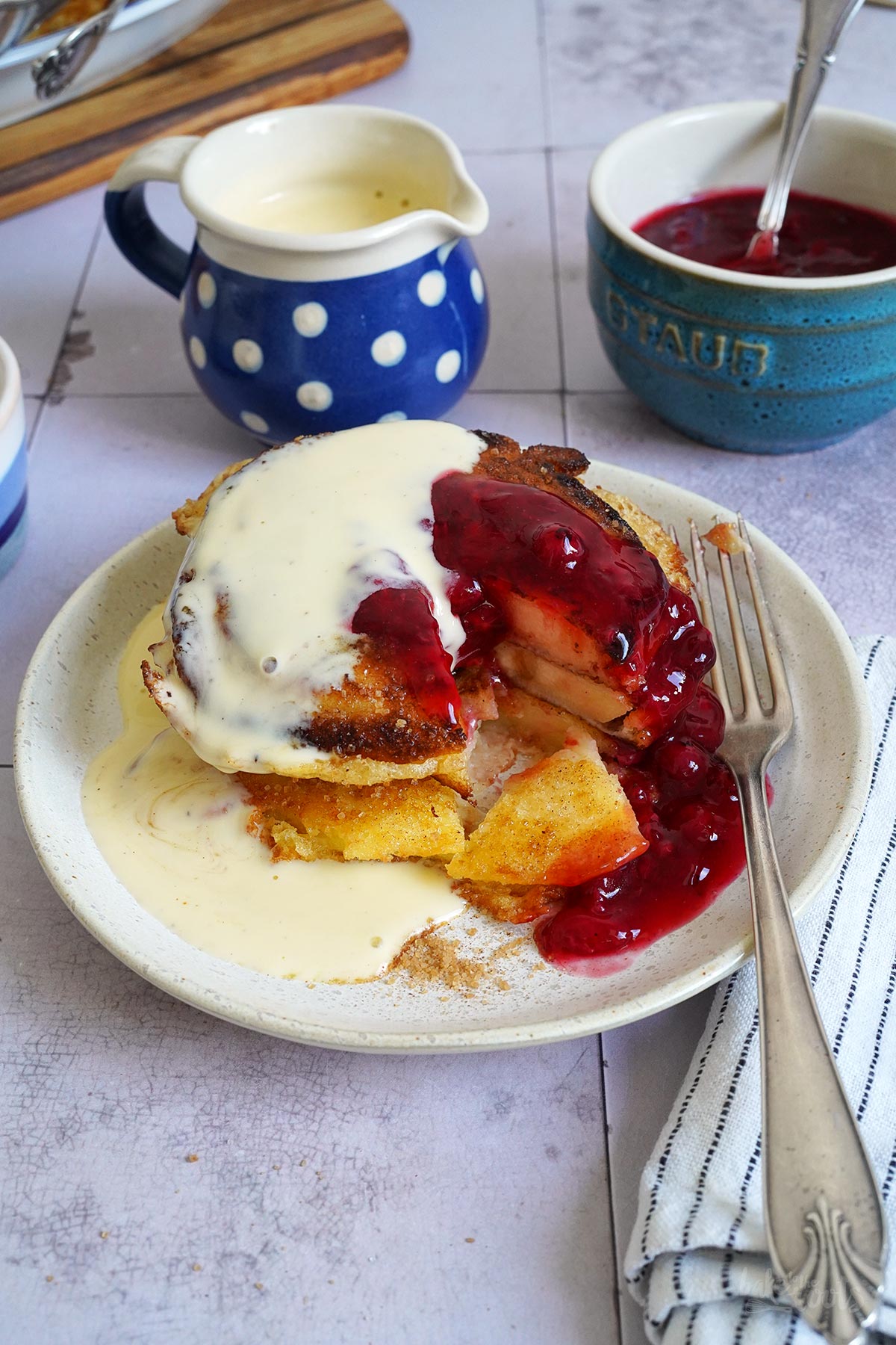 Apple Fritters with Vanilla Sauce | Bake to the roots