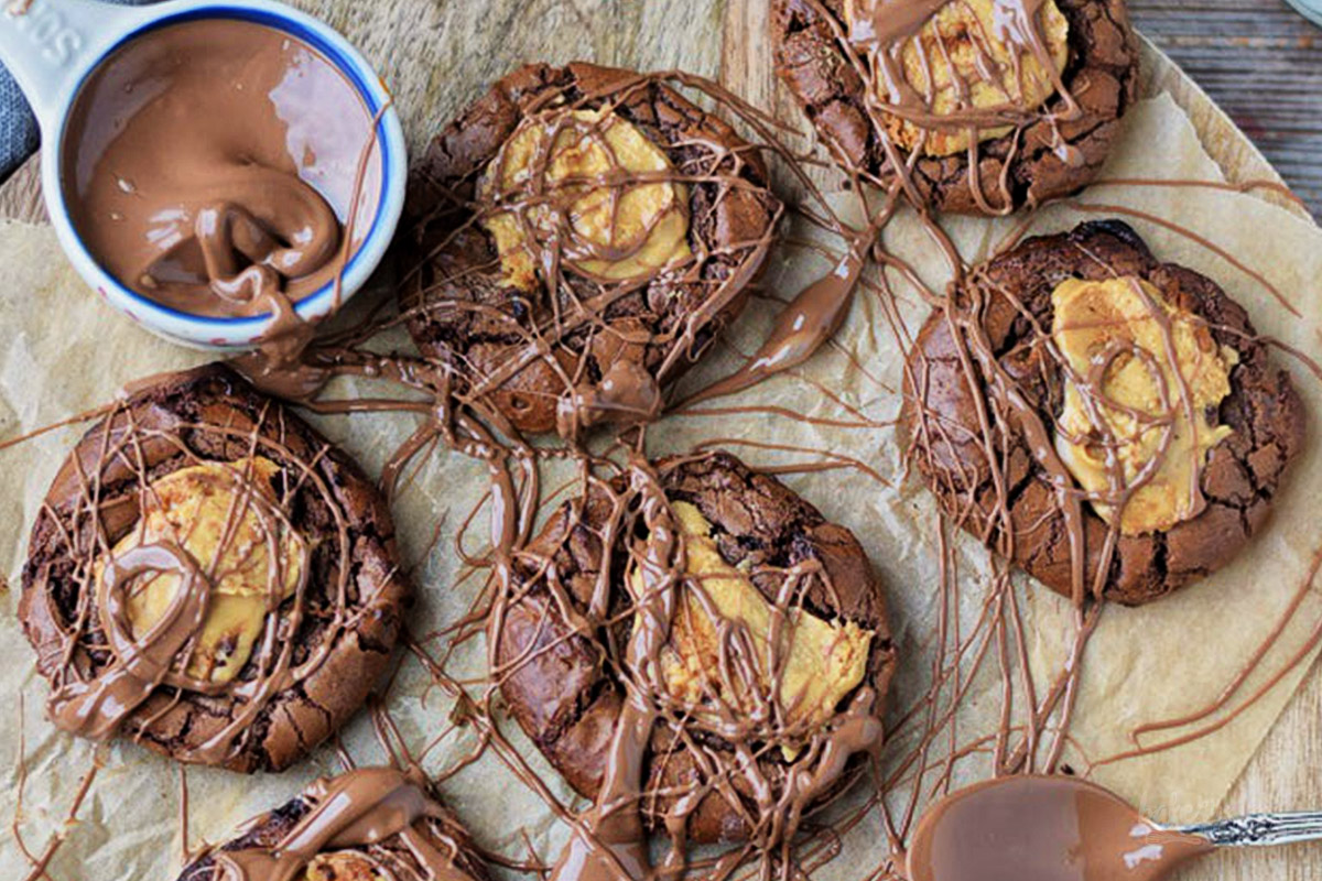 Brownie Peanut Butter Cookies by Knusperstübchen