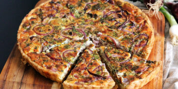 Herbs & Onion Quiche | Bake to the roots