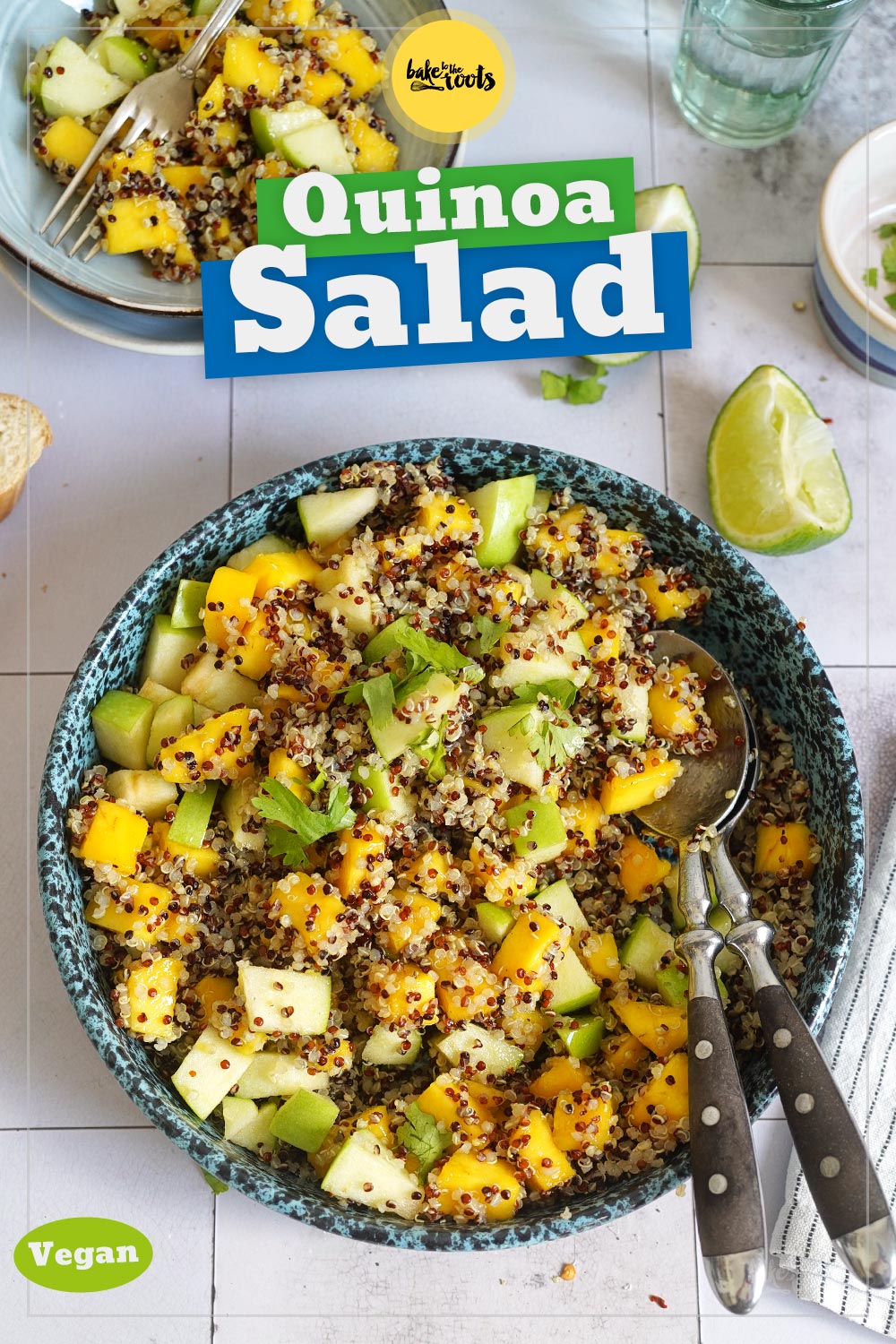 Easy Quinoa Apple & Mango Salad | Bake to the roots