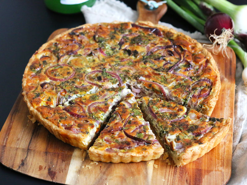 Herbs & Onion Quiche | Bake to the roots