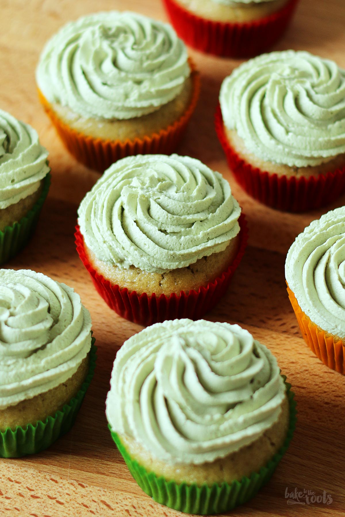 Vegan Matcha Cupcakes | Bake to the roots