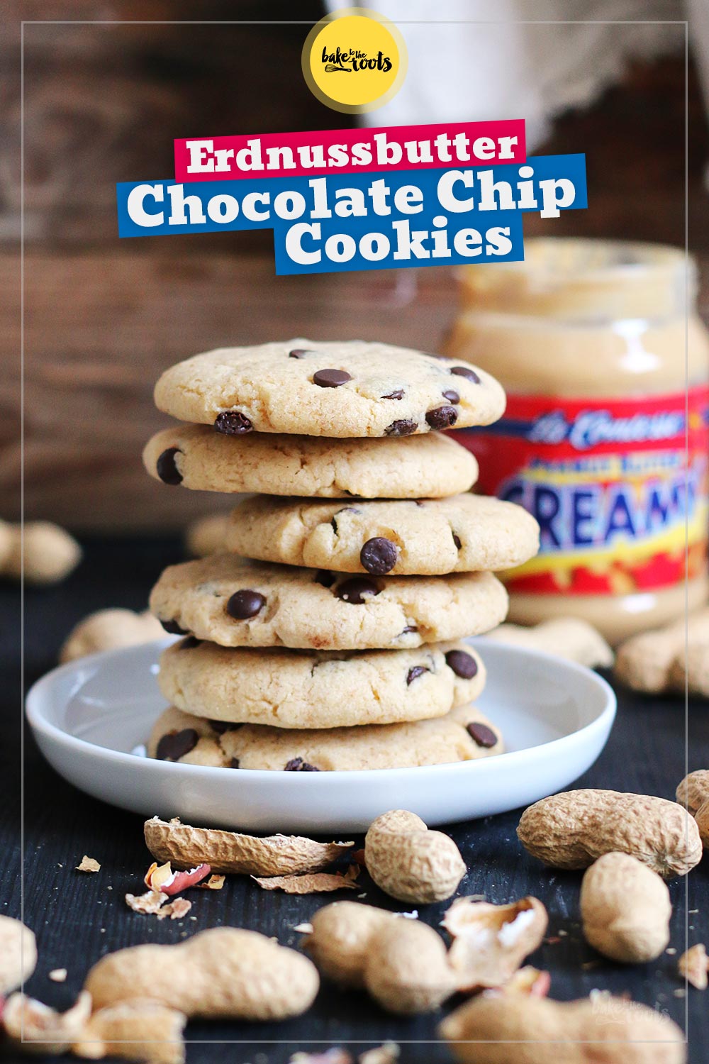 Erdnussbutter Chocolate Chip Cookies | Bake to the roots