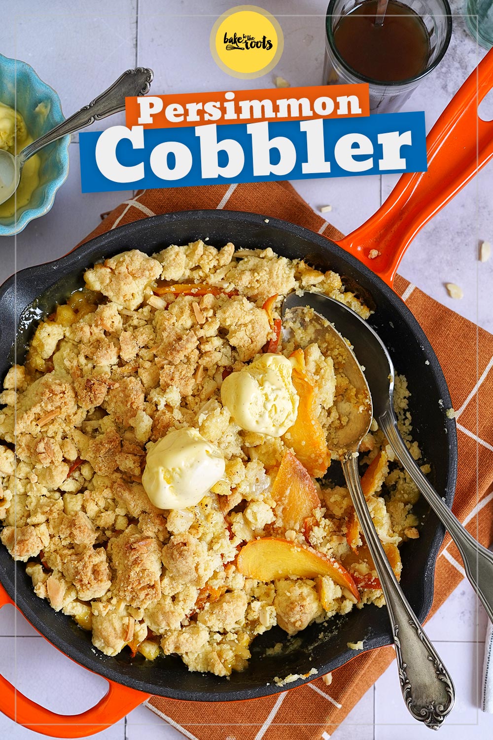 Quick & Easy Japanese Persimmon Cobbler | Bake to the roots