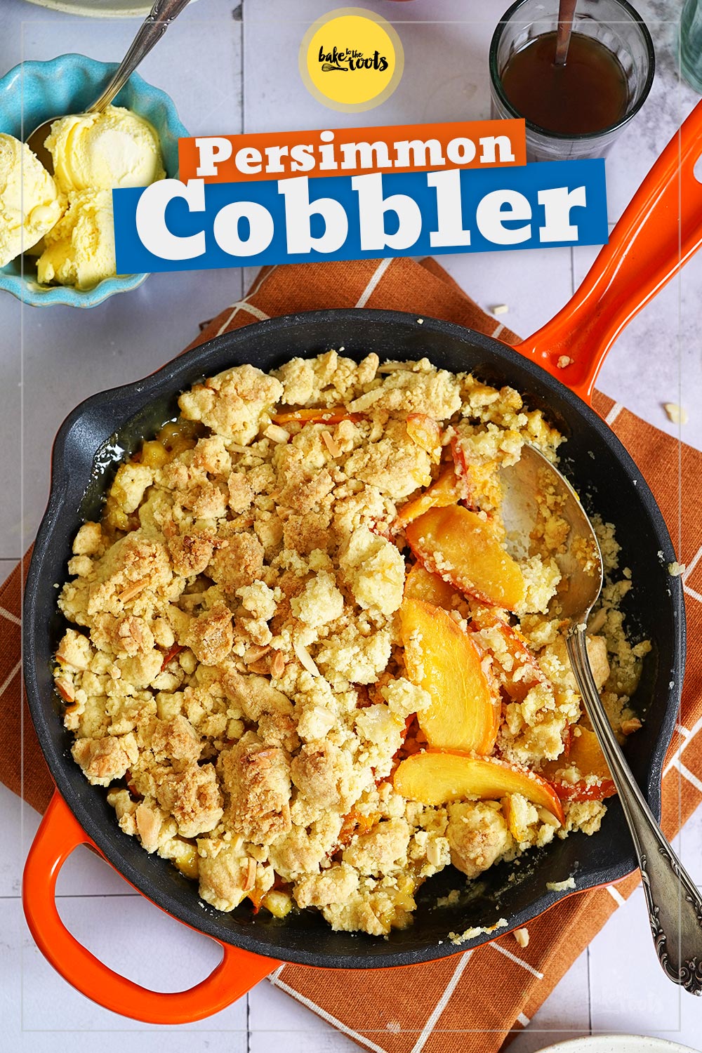 Quick & Easy Japanese Persimmon Cobbler | Bake to the roots