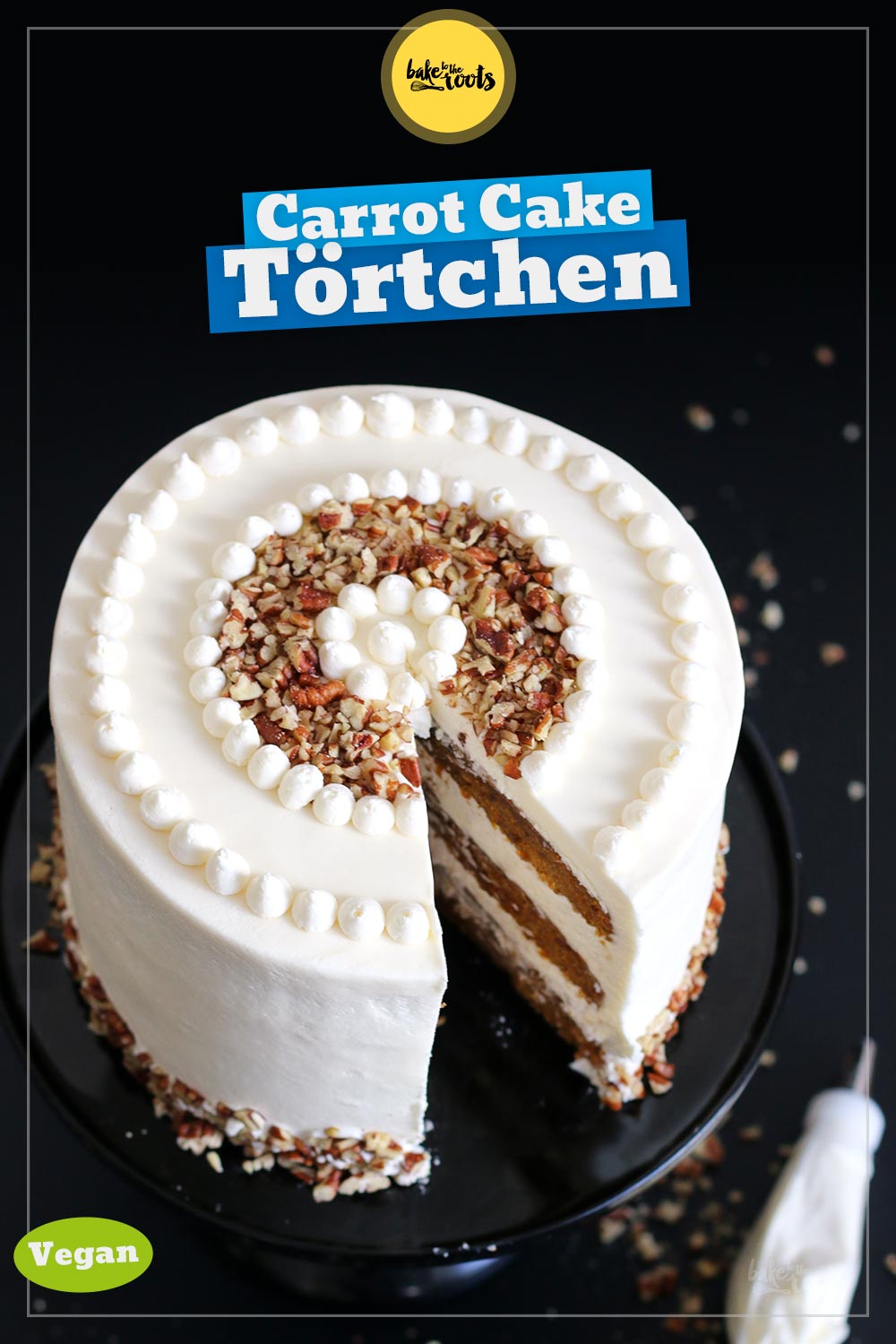 Vegane Carrot Cake Torte | Bake to the roots
