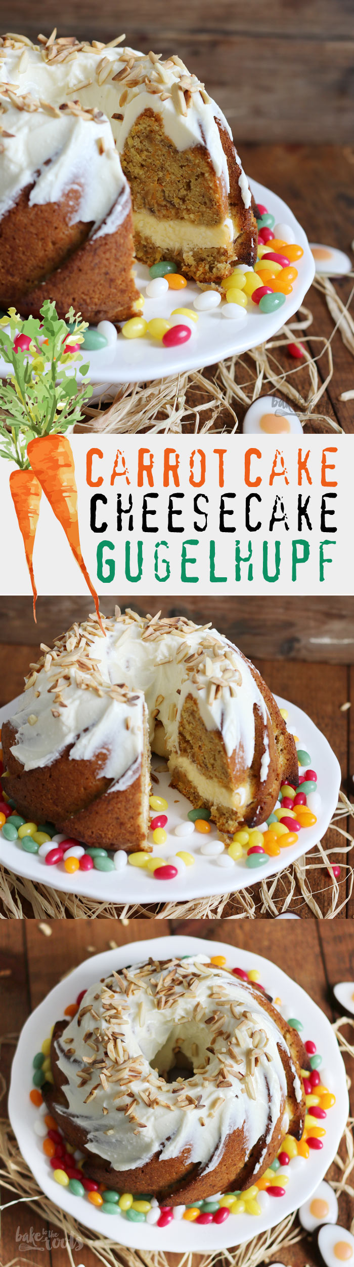 Delicious Carrot Cake Cheesecake Gugelhupf - Perfect for Easter | Bake to the roots