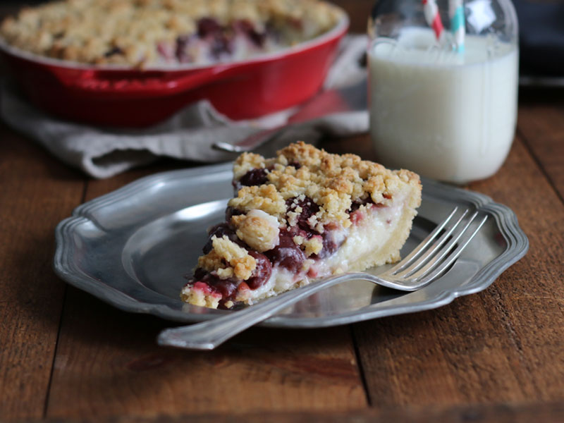 Cherry Custard Streusel Pie | Bake to the roots