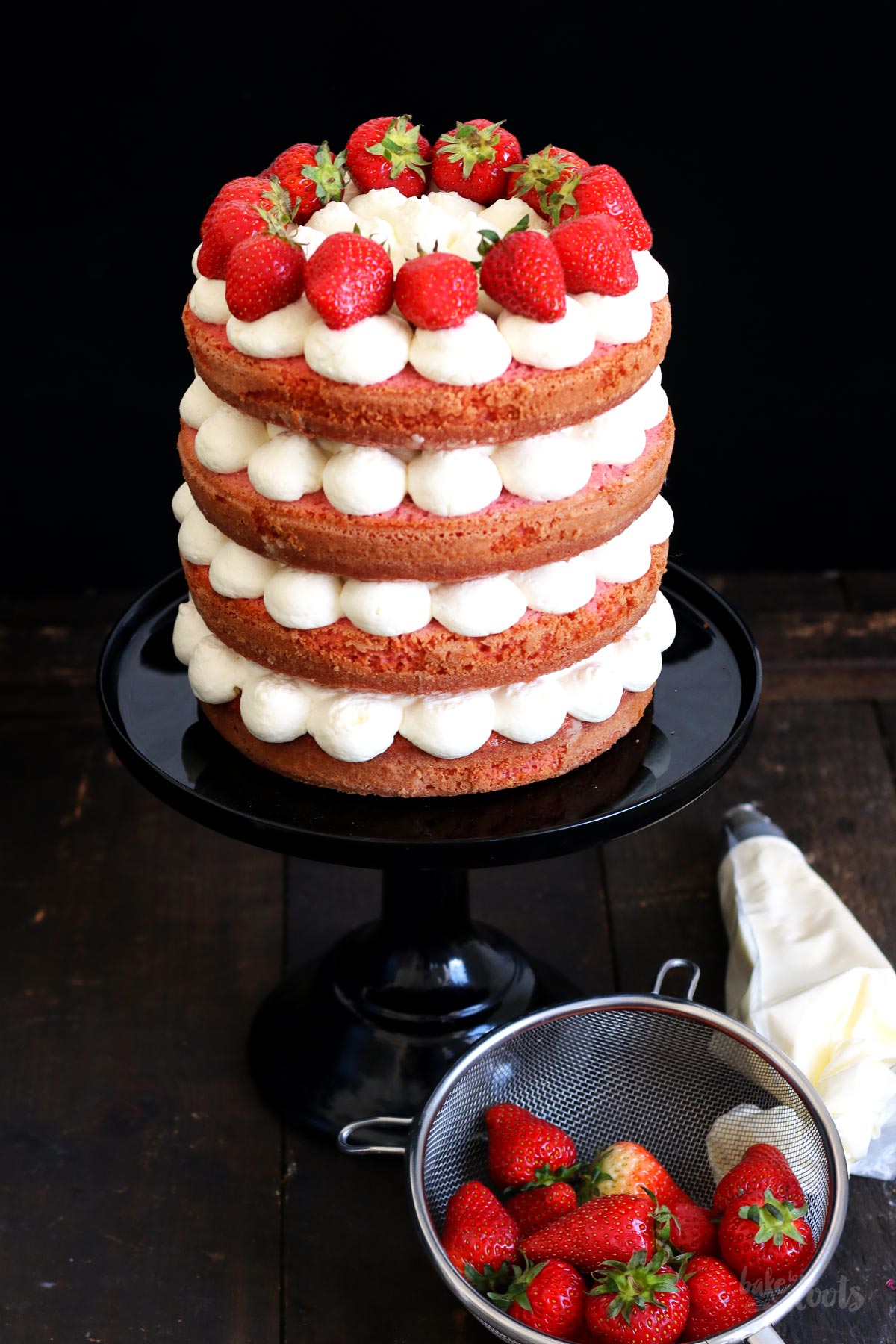 Naked Strawberry Cake | Bake to the roots
