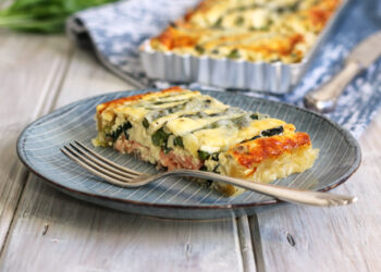 Smoked Salmon & Green Asparagus Quiche | Bake to the roots