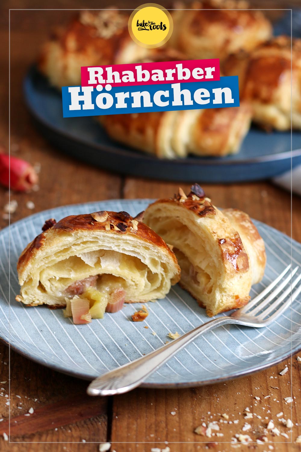 Dänische Rhabarber Hörnchen (Rhabarber Croissants) | Bake to the roots