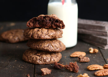 Double Chocolate Walnut Pecan Cookies | Bake to the roots