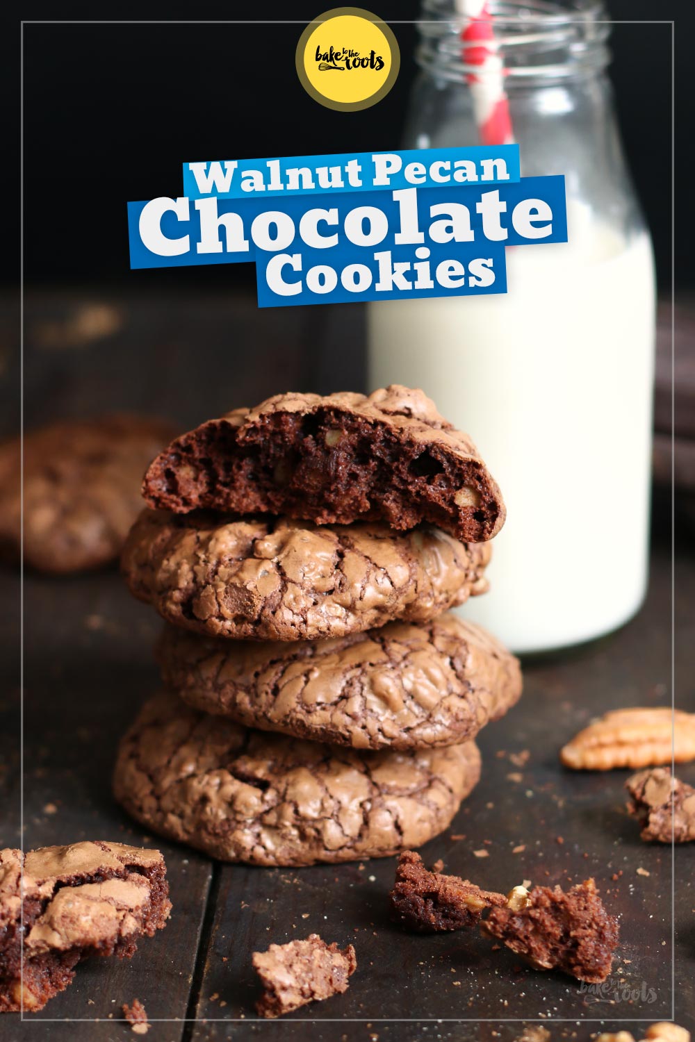 Double Chocolate Walnuss Pekannuss Cookies | Bake to the roots