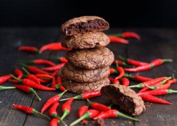 Double Chocolate Chili Lava Cookies | Bake to the roots