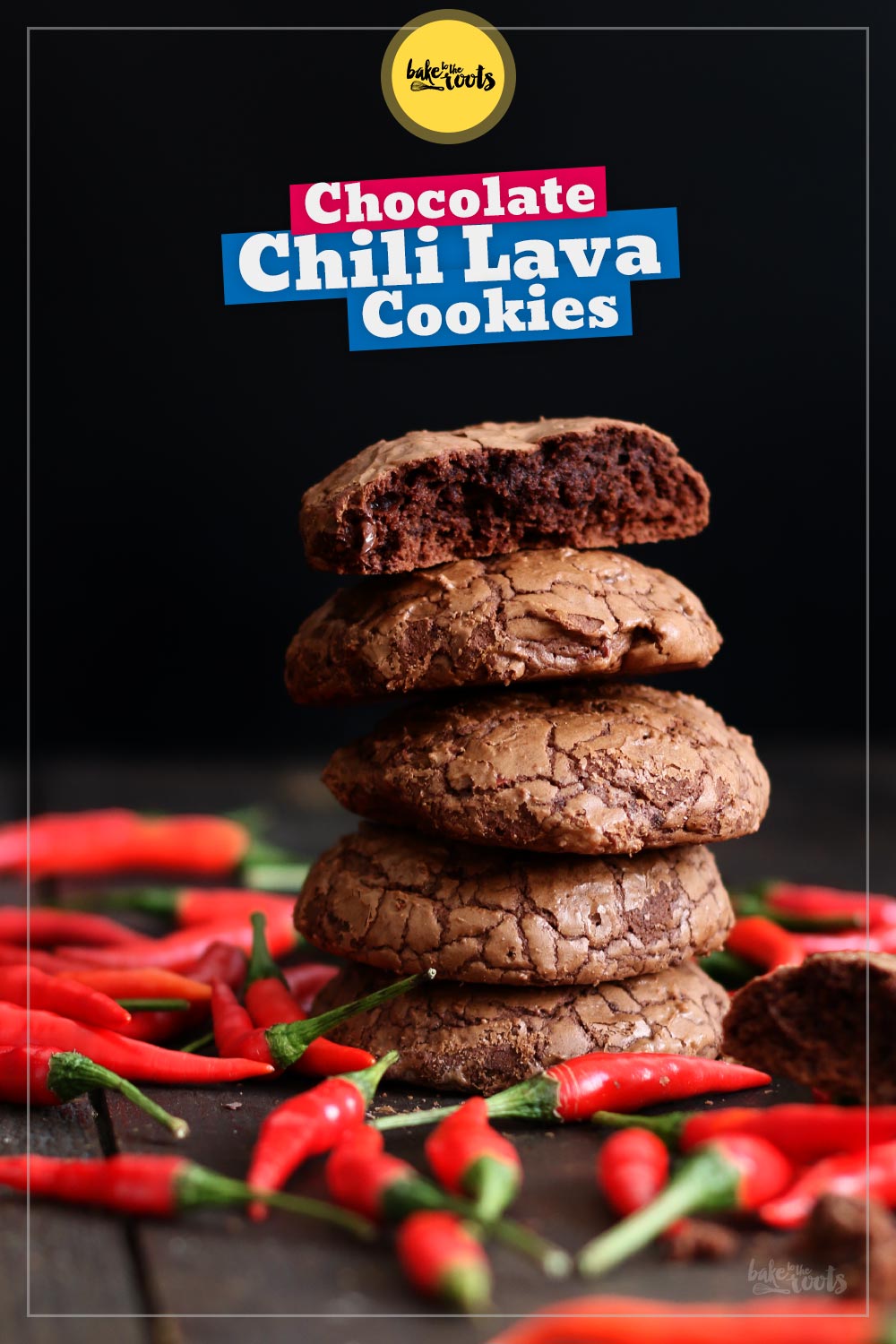 Double Chocolate Chili Lava Cookies | Bake to the roots